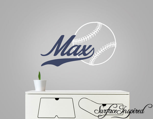 Custom Baseball Wall Decal - Show Team Spirit, Choose Colors